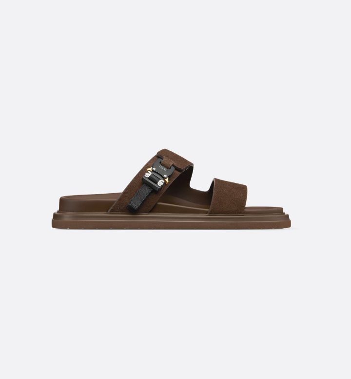 Dior Aqua Dubbel Band Sandaal - Bruin