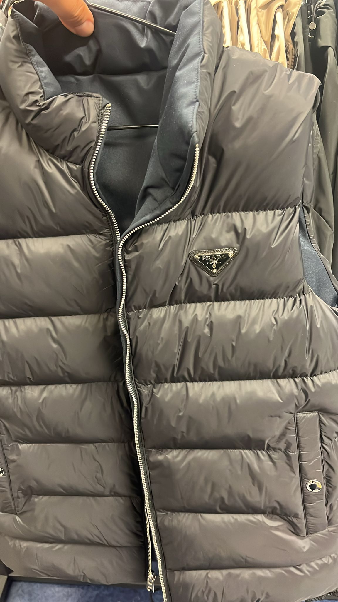 Prada bodywarmer reversible black/blue