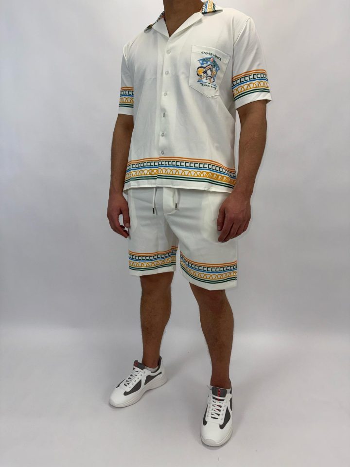 Casablanca Zijden Overhemd & Korte Broek Met Logo Print