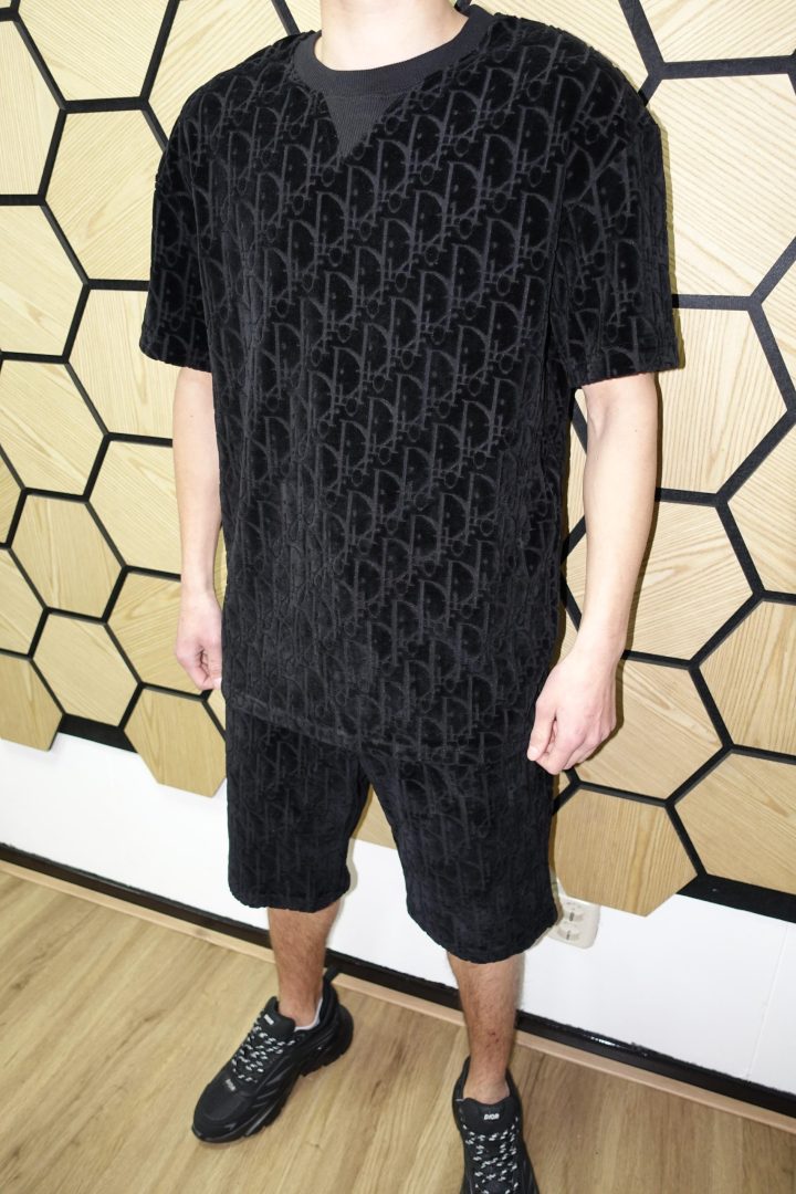 Christian Dior Oblique Jacquard Terry Cotton Relaxed Fit - Black