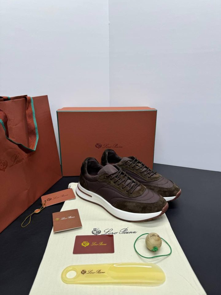 Loro Piana Weekend walk evo wind suede black sesame