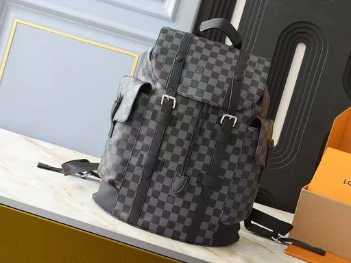 Louis Vuitton Rugtas Zwart/Grijs