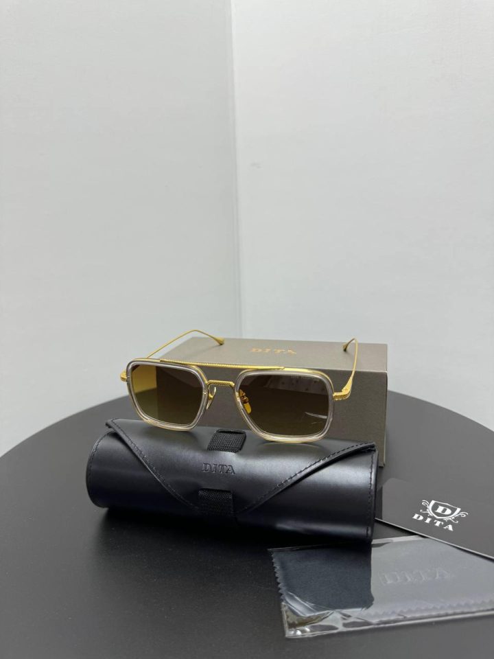 Zonnebril DITA Flight Goud met Bruin Glas