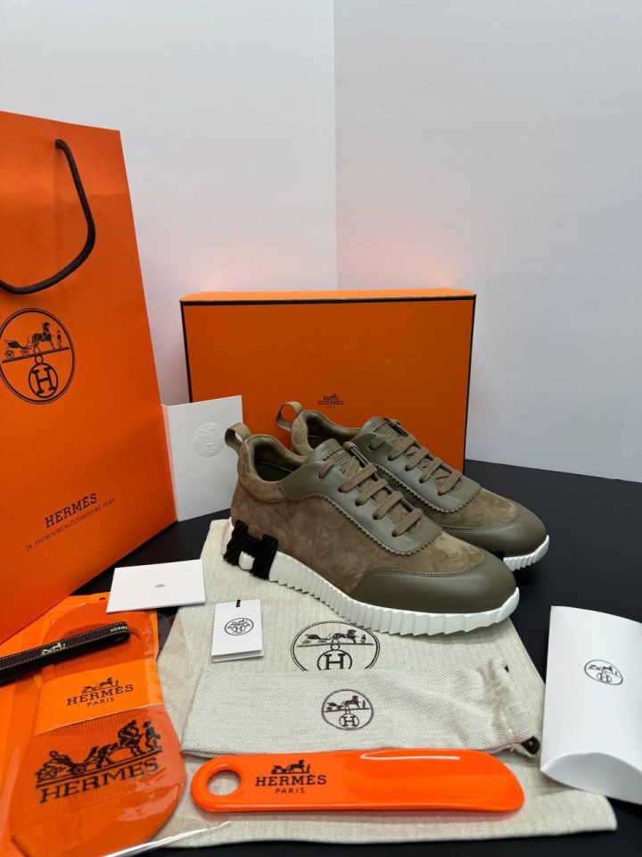 HERMES BOUNCING SNEAKER - Bruin ( Stof )