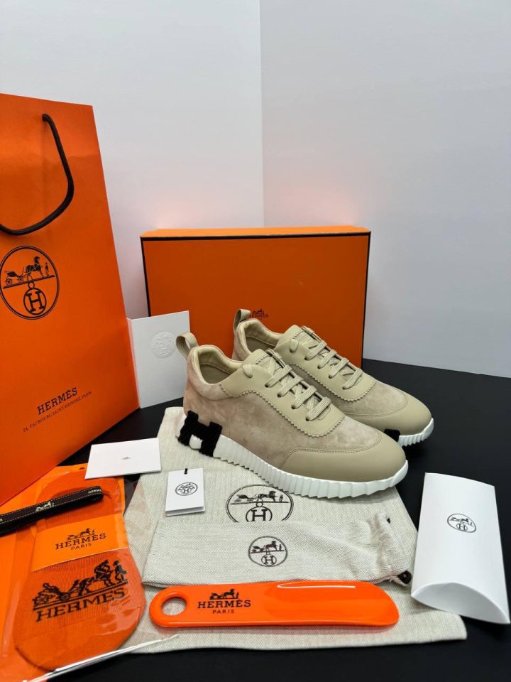 HERMES BOUNCING SNEAKER - Beige ( witte veters )